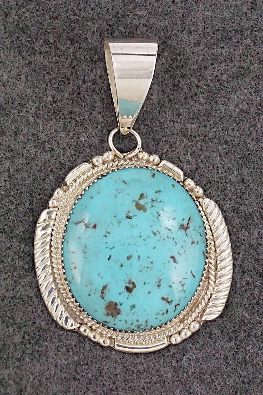 Turquoise & Sterling Silver Pendant - Kenny Calavaza