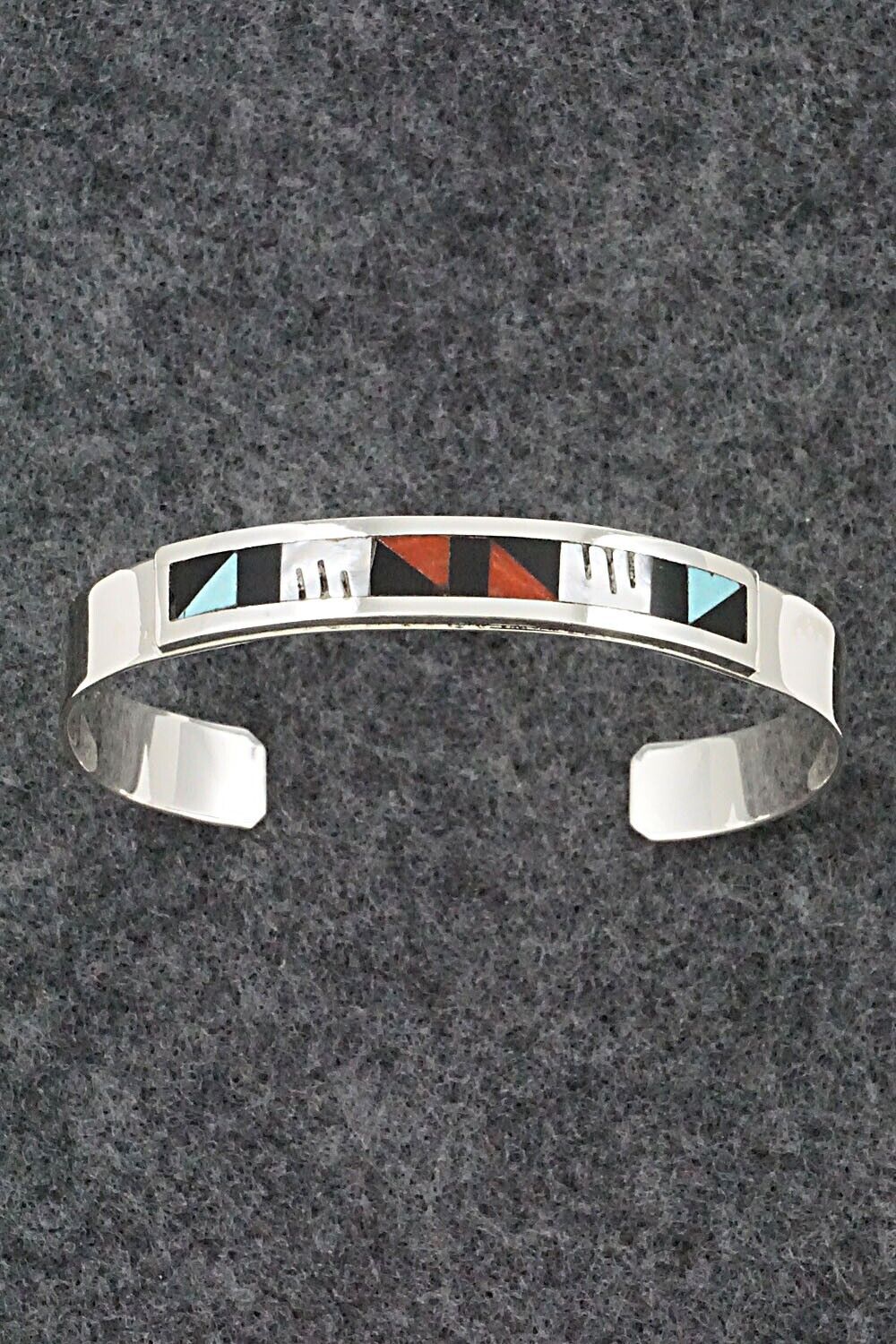Multi Stone & Sterling Silver Inlay Bracelet - Leander Othole
