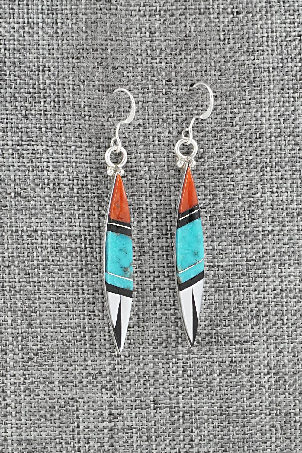 Multi-Stone Inlay & Sterling Silver Earrings - Cleo Kallestewa