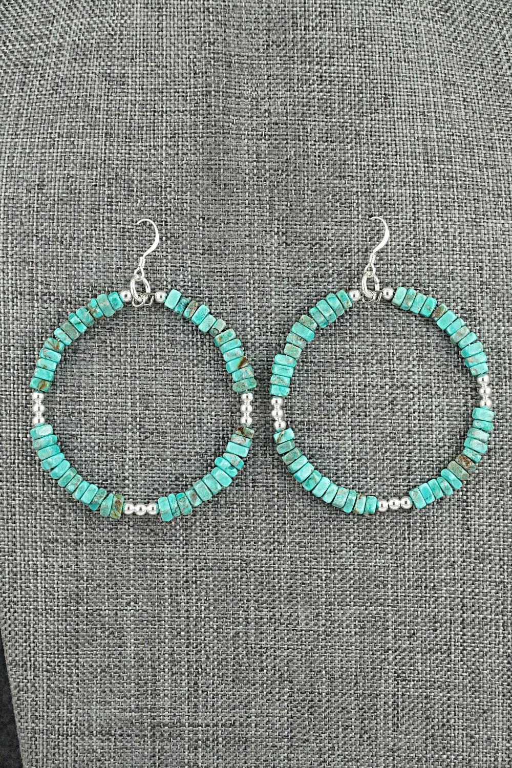 Turquoise & Sterling Silver Earrings - Doreen Jake
