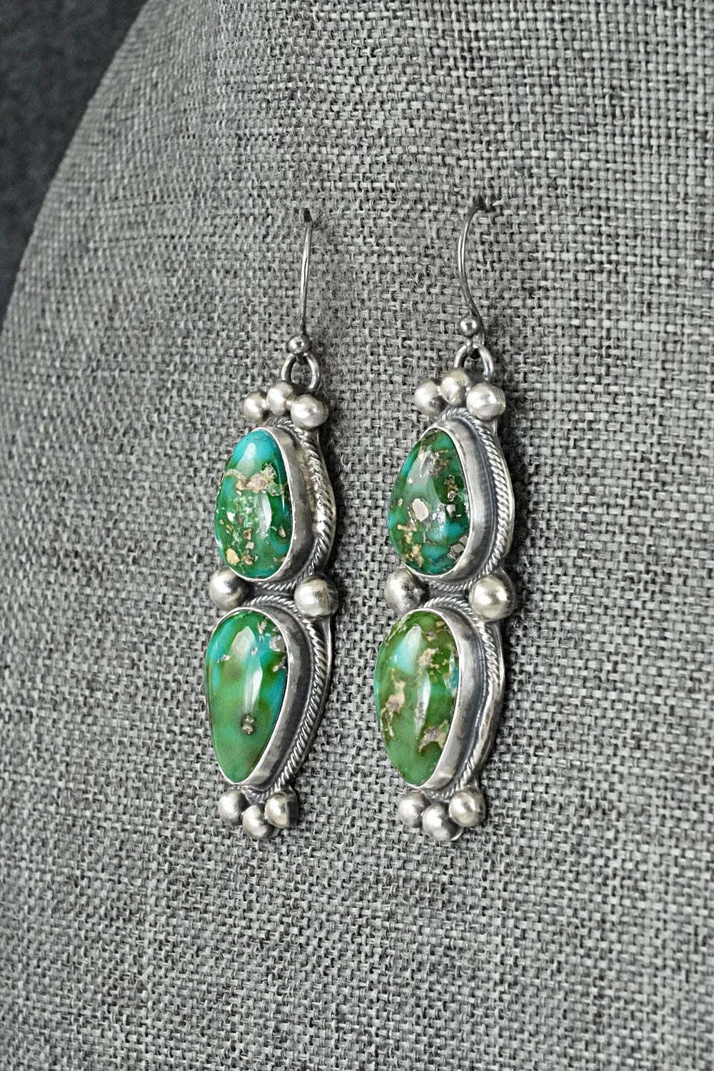 Turquoise & Sterling Silver Necklace and Earrings Set - Kathleen Livingston