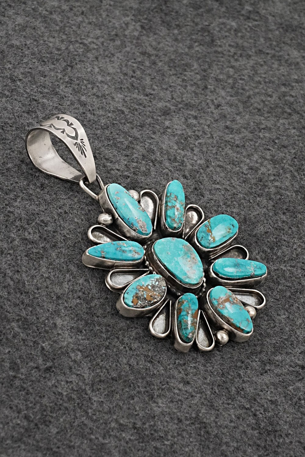 Turquoise & Sterling Silver Pendant - Travis Jim