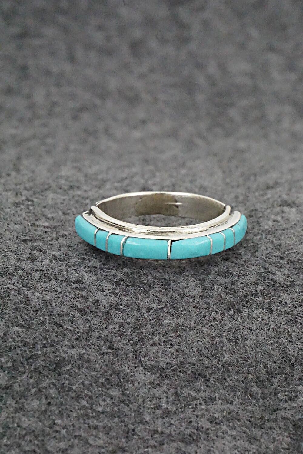 Turquoise & Sterling Silver Ring - Roland Natachu - Size 8