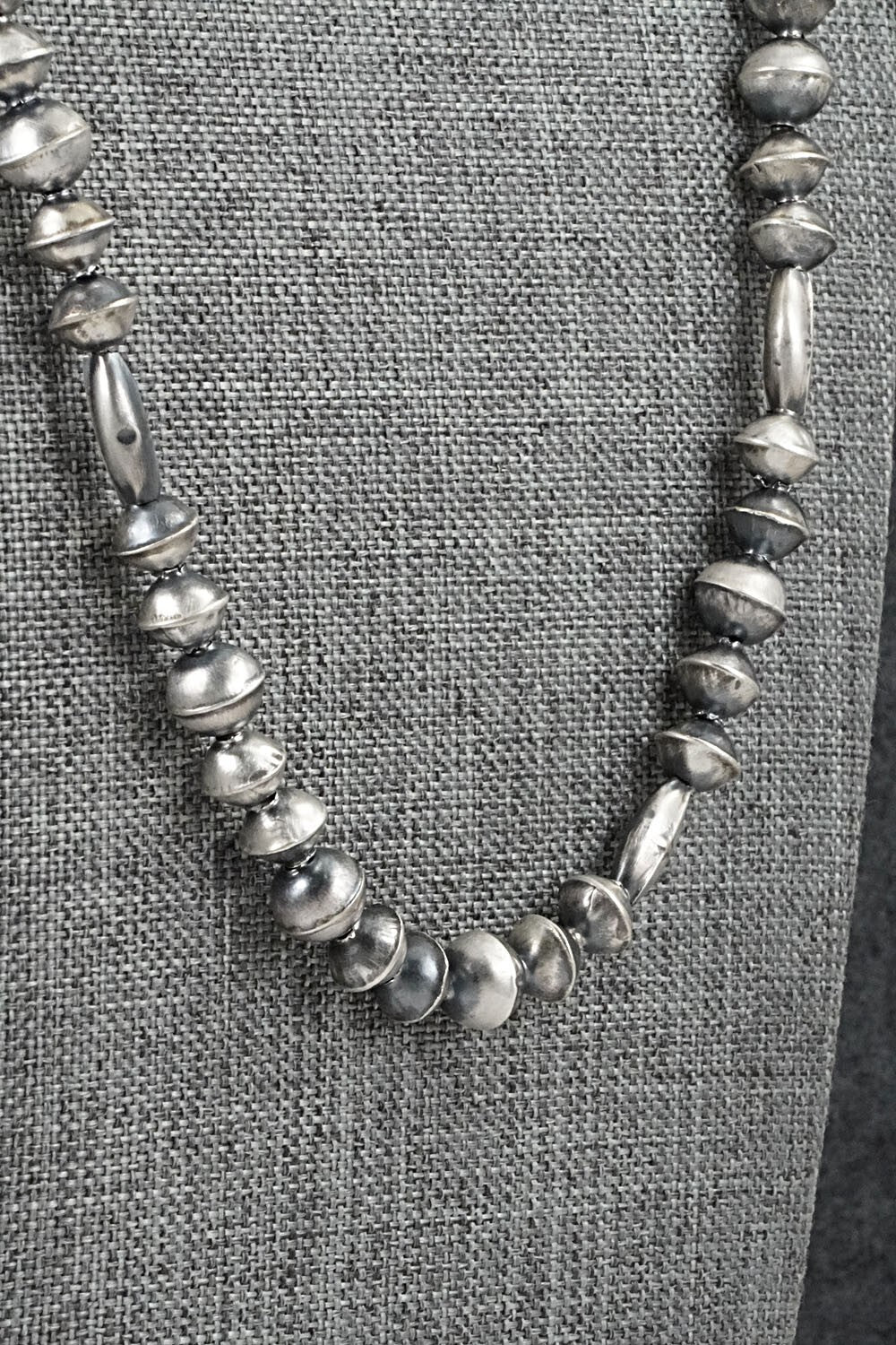 Sterling Silver Navajo Pearl Necklace 24" - Vintage