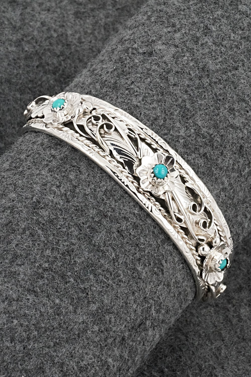 Turquoise & Sterling Silver Bracelet - Bessie Joe
