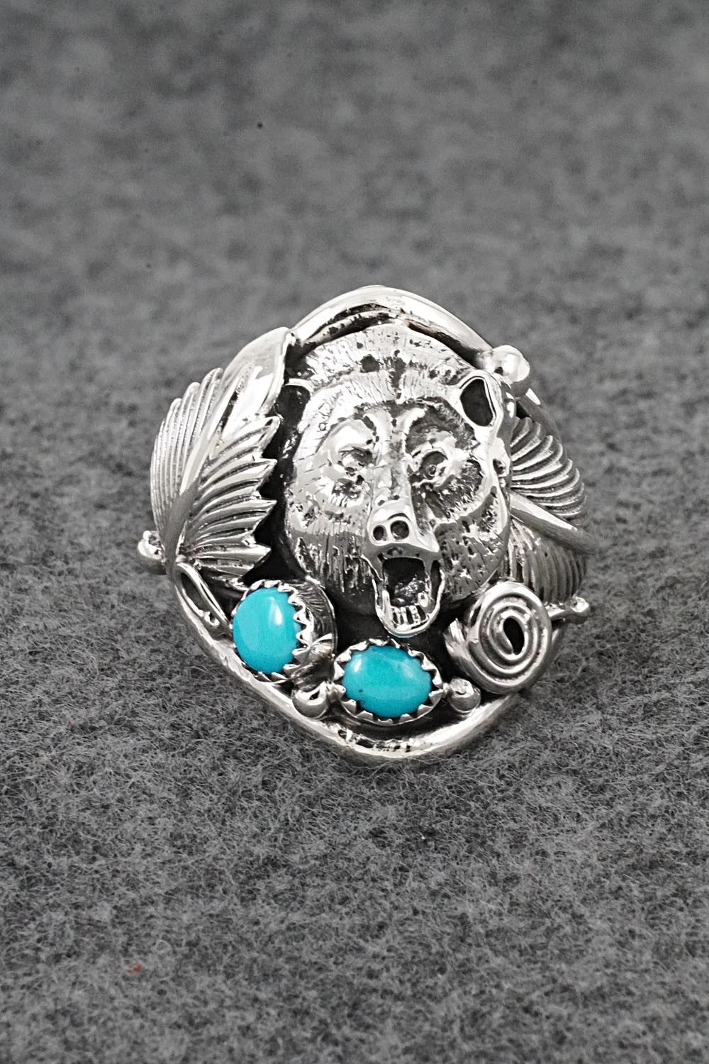Turquoise & Sterling Silver Ring - Darrell Morgan - Size 12