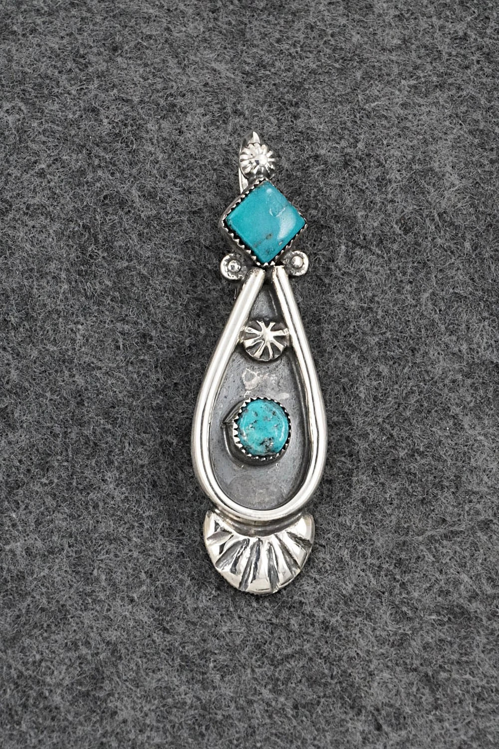 Turquoise & Sterling Silver Pendant - Delbert Arviso