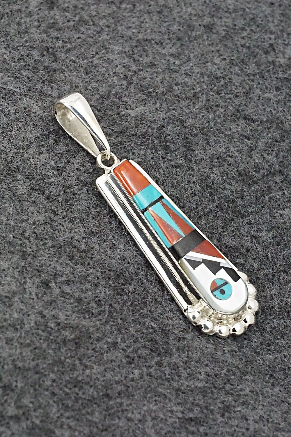 Multi Stone & Sterling Silver Pendant - Patty Edaakie