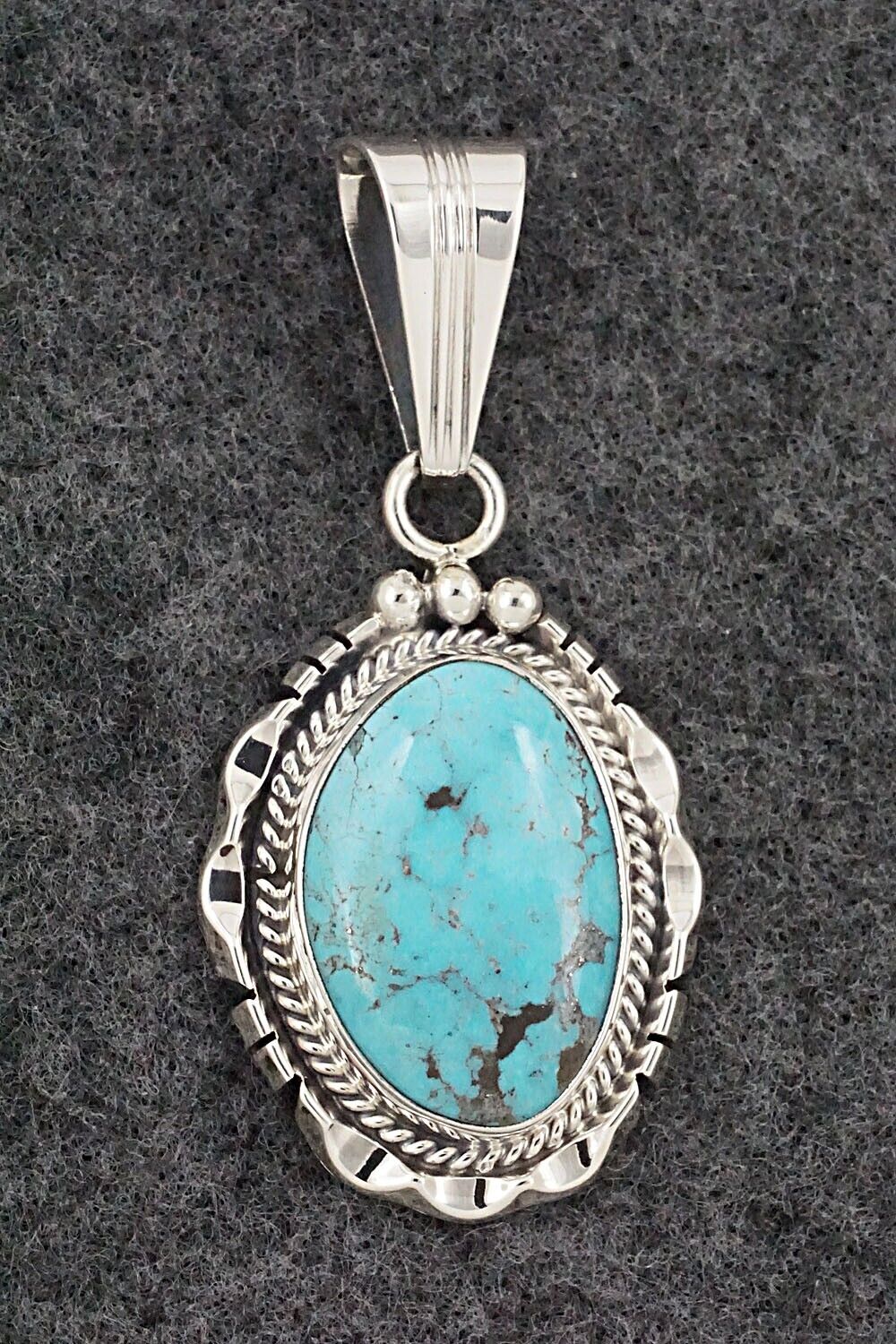 Turquoise & Sterling Silver Pendant - Samuel Yellowhair