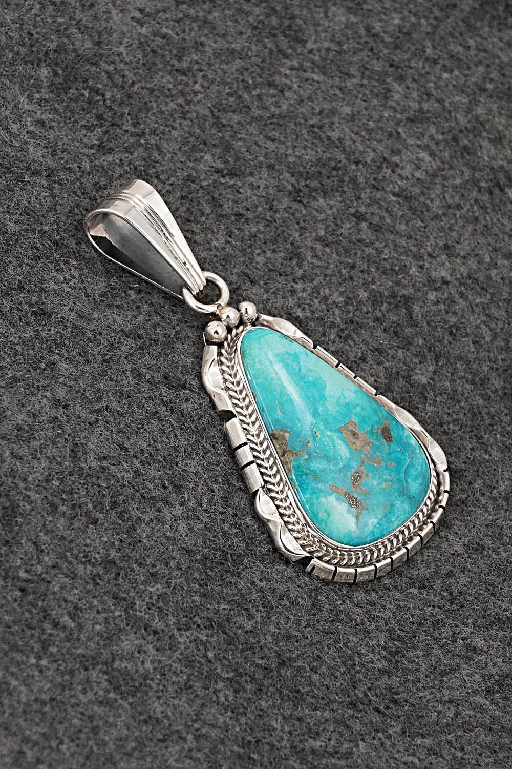 Turquoise & Sterling Silver Pendant - Samuel Yellowhair