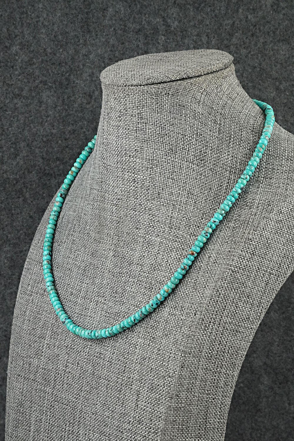 Turquoise & Sterling Silver Necklace 16" - Helen Tsosie