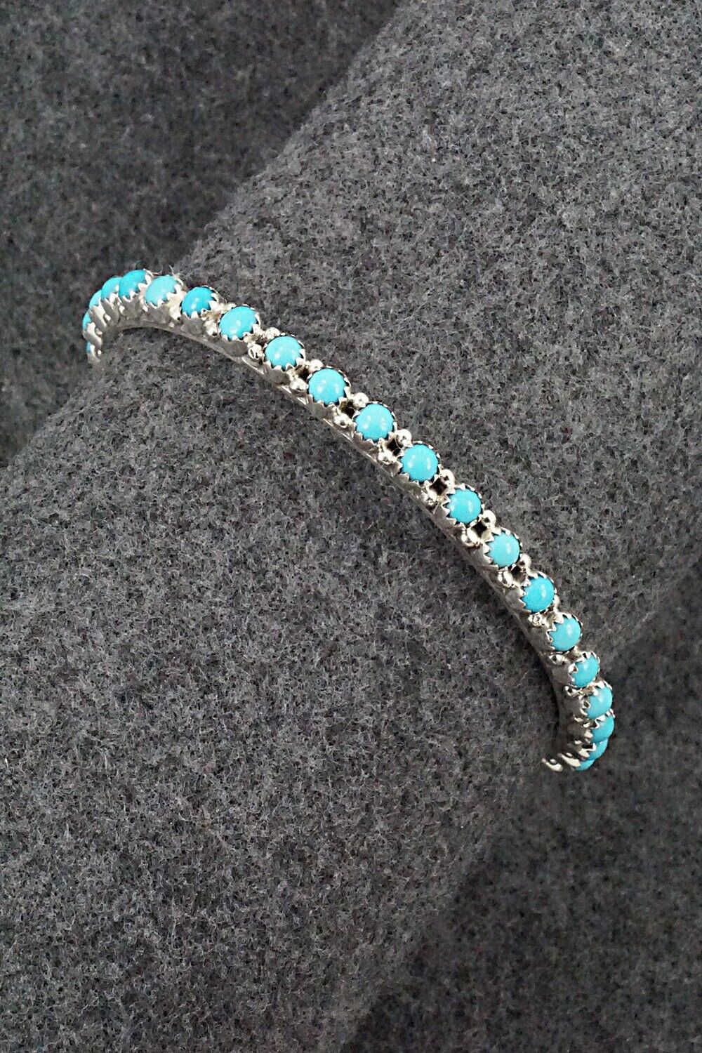 Turquoise & Sterling Silver Bangle Bracelet - Gaynell Parker