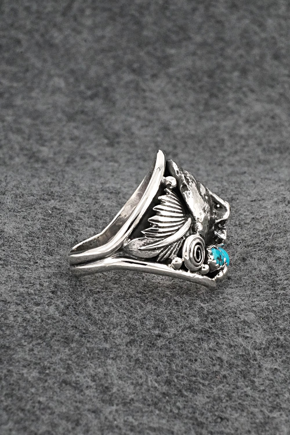 Turquoise & Sterling Silver Ring - Jeanette Saunders - Size 13
