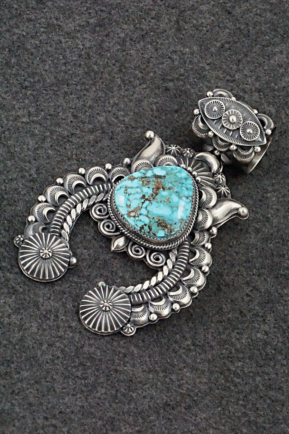 Turquoise & Sterling Silver Pendant - Delbert Gordon