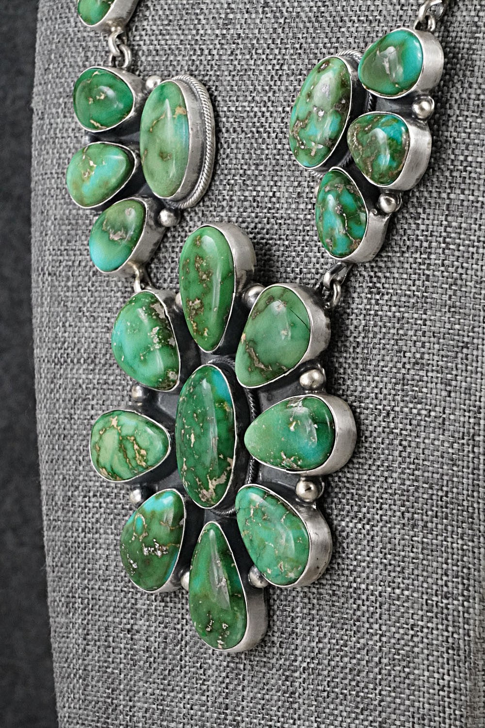 Turquoise & Sterling Silver Necklace and Earrings Set - Darrin Livingston