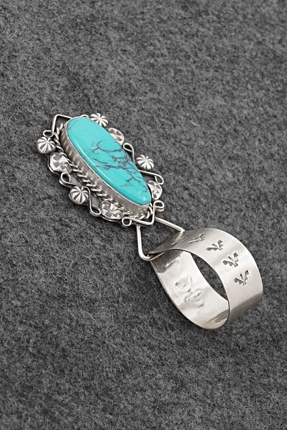 Turquoise & Sterling Silver Pendant - Wilson Dawes