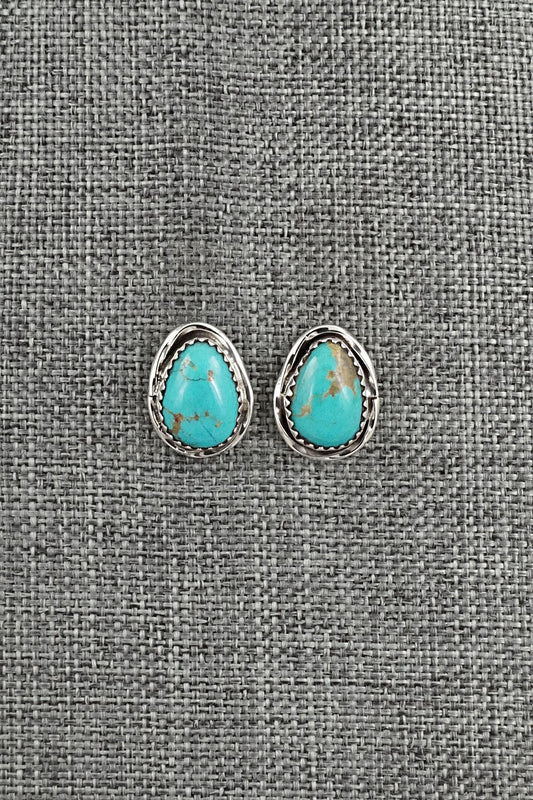Turquoise & Sterling Silver Earrings - Ernest Hawthorne