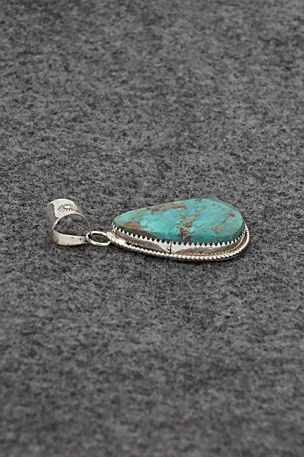 Turquoise & Sterling Silver Pendant - Ernest Hawthorne