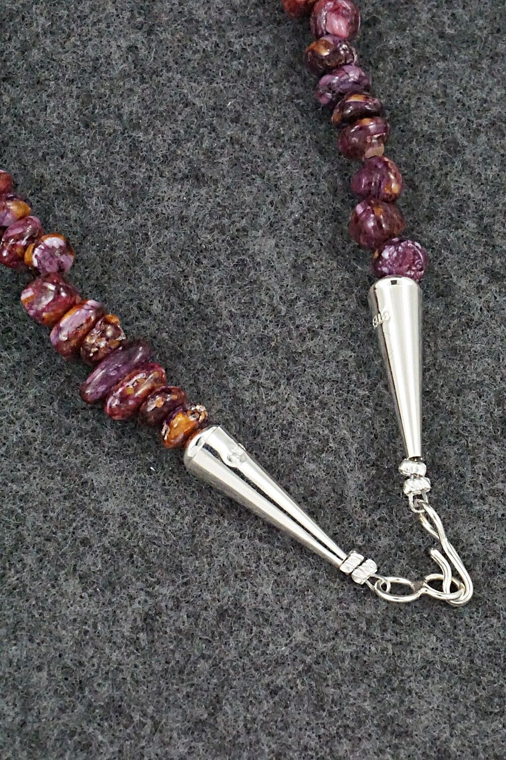 Spiny Oyster & Sterling Silver Necklace 20" - Louise Joe