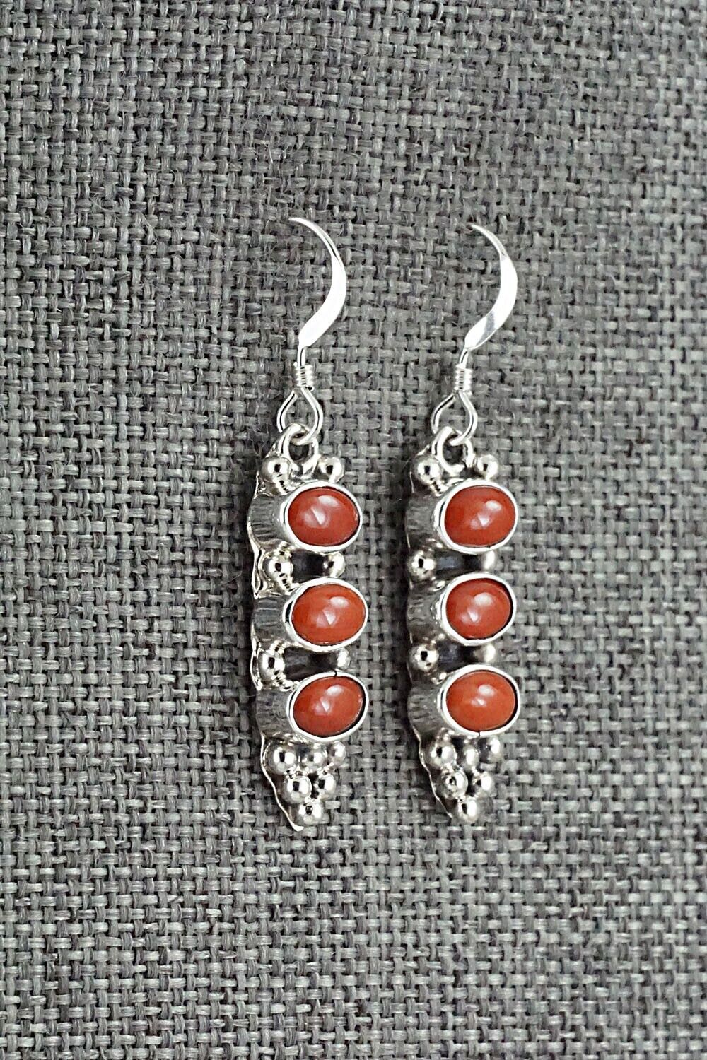 Coral & Sterling Silver Earrings - Verley Betone
