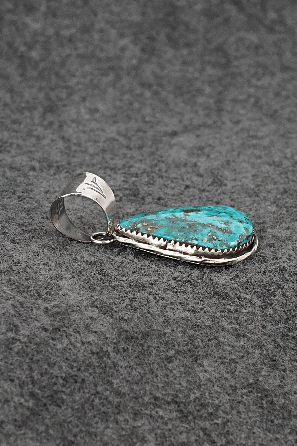 Turquoise & Sterling Silver Pendant - Ernest Hawthorne