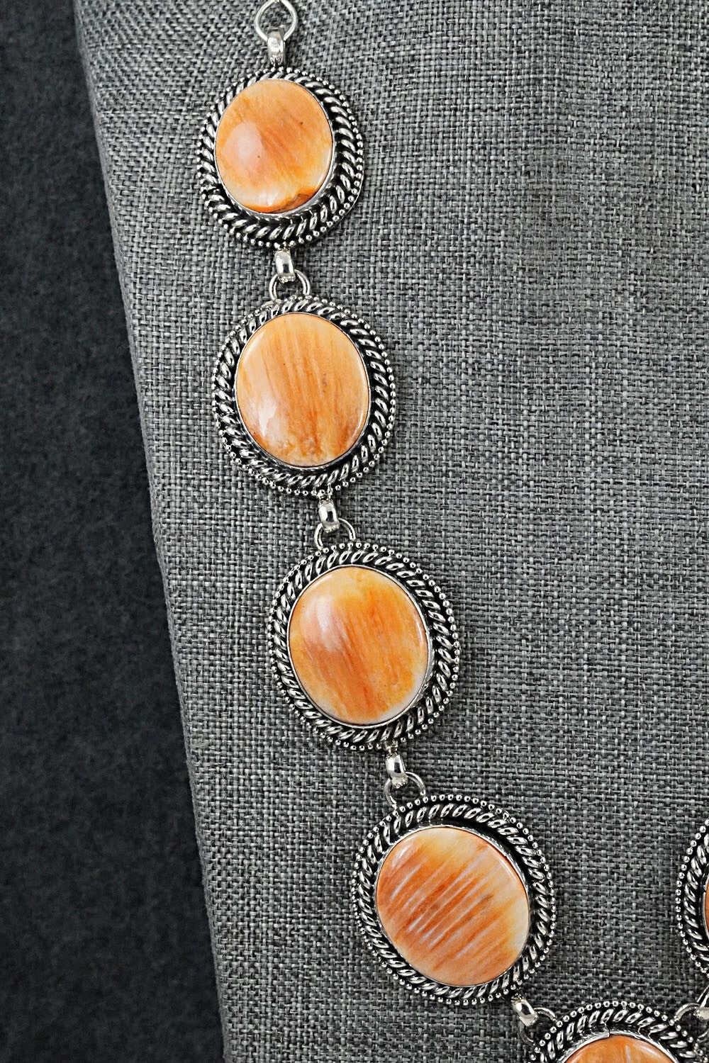 Spiny Oyster & Sterling Silver Necklace Set - Darrin Livingston