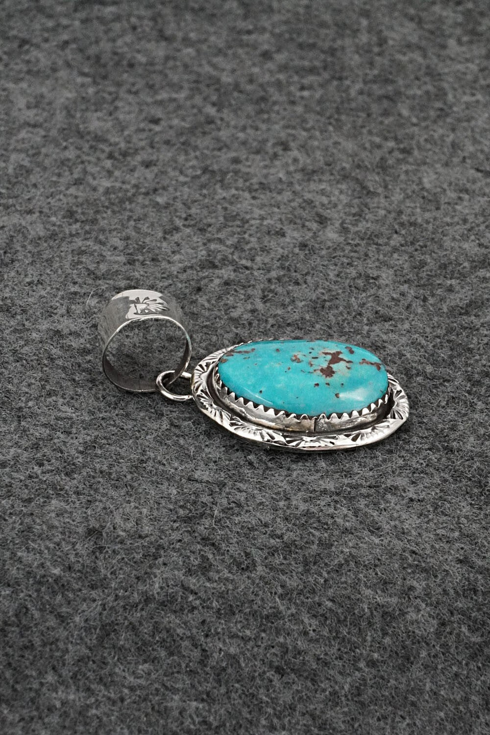 Turquoise & Sterling Silver Pendant - Ernest Hawthorne