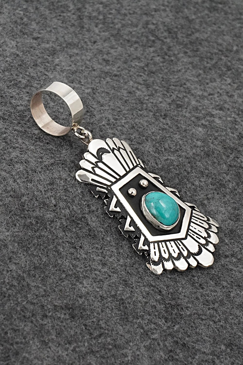 Turquoise & Sterling Silver Pendant - Rosita Singer