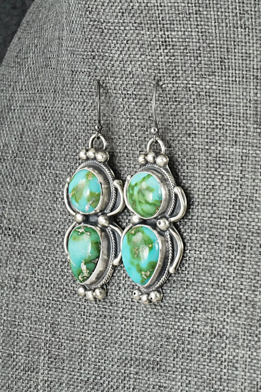 Turquoise & Sterling Silver Necklace and Earrings Set - Kathleen Livingston