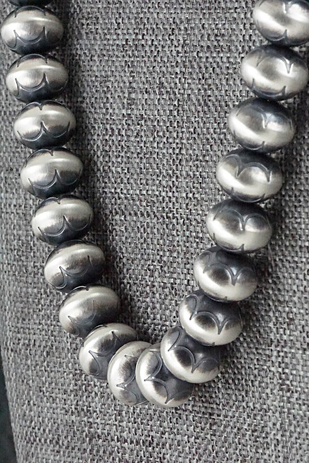 Sterling Silver Navajo Pearl Necklace 20" - Dorinda Mariano