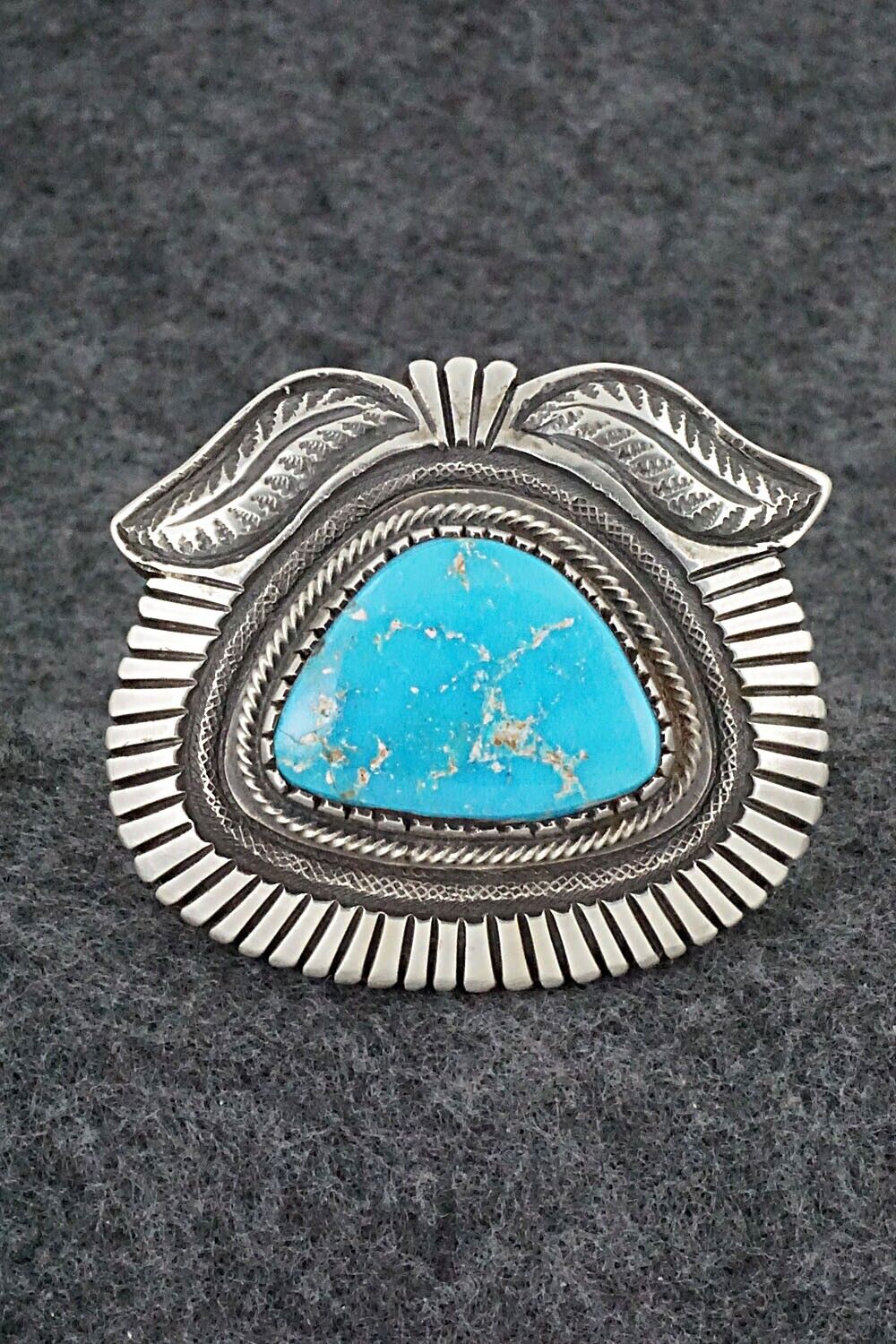 Turquoise & Sterling Silver Ring - Calvin Martinez - Size 8