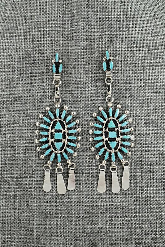 Turquoise & Sterling Silver Earrings - Evonne Hustito