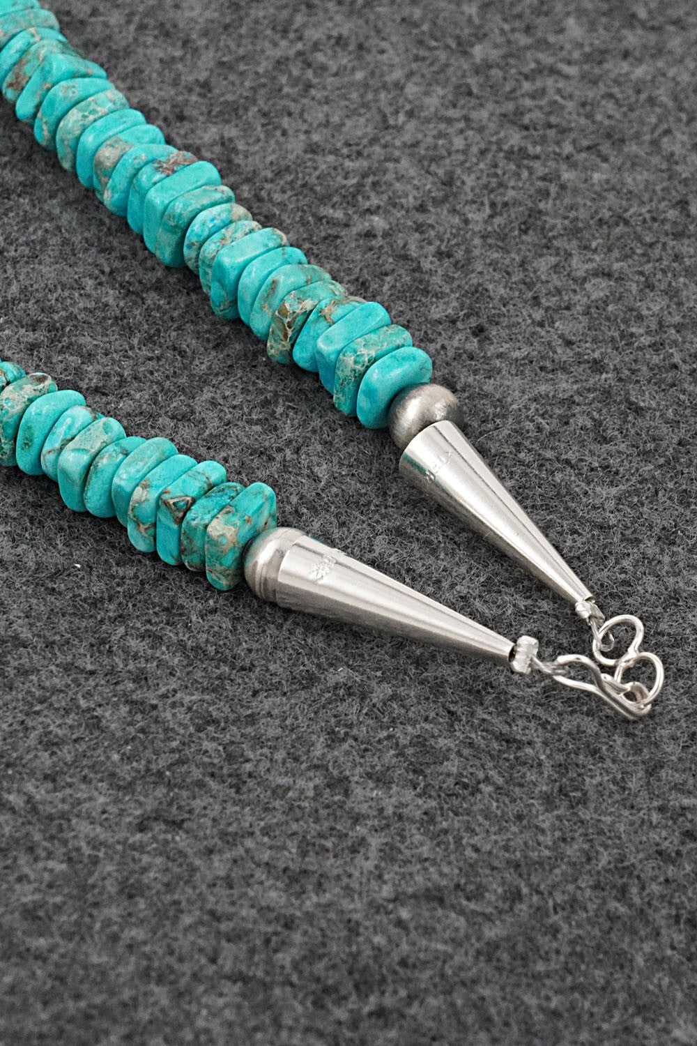 Turquoise & Sterling Silver Necklace 19" - Doreen Jake