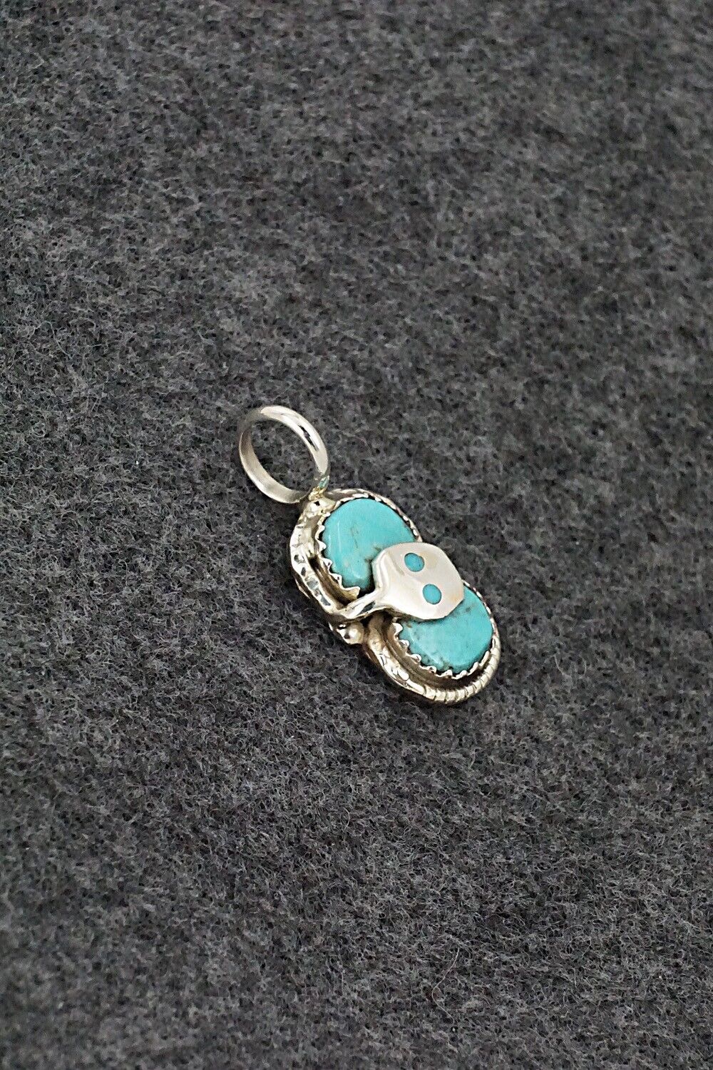 Turquoise and Sterling Silver Pendant - Joy Calavaza