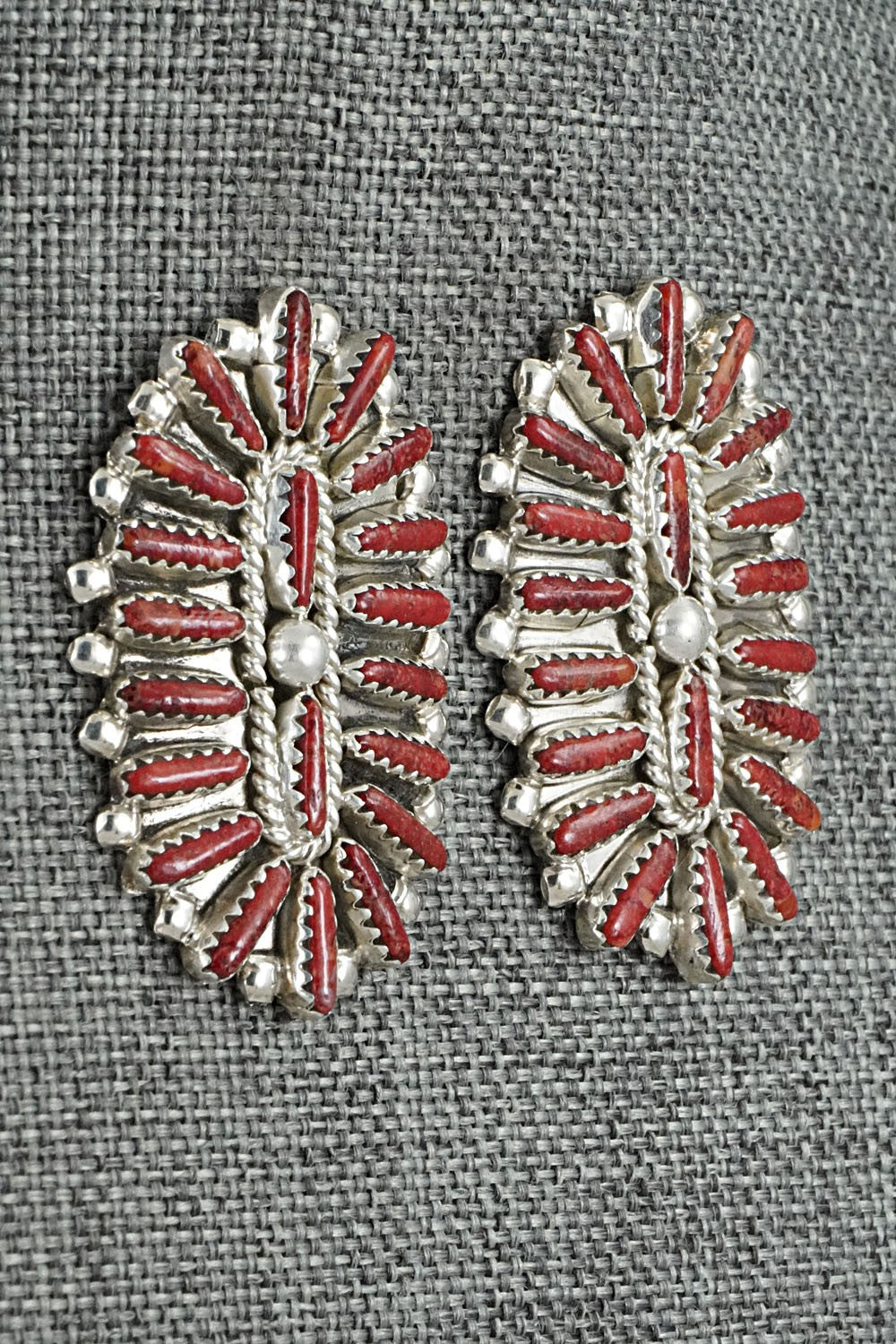 Coral & Sterling Silver Earrings - Philena Byjoe