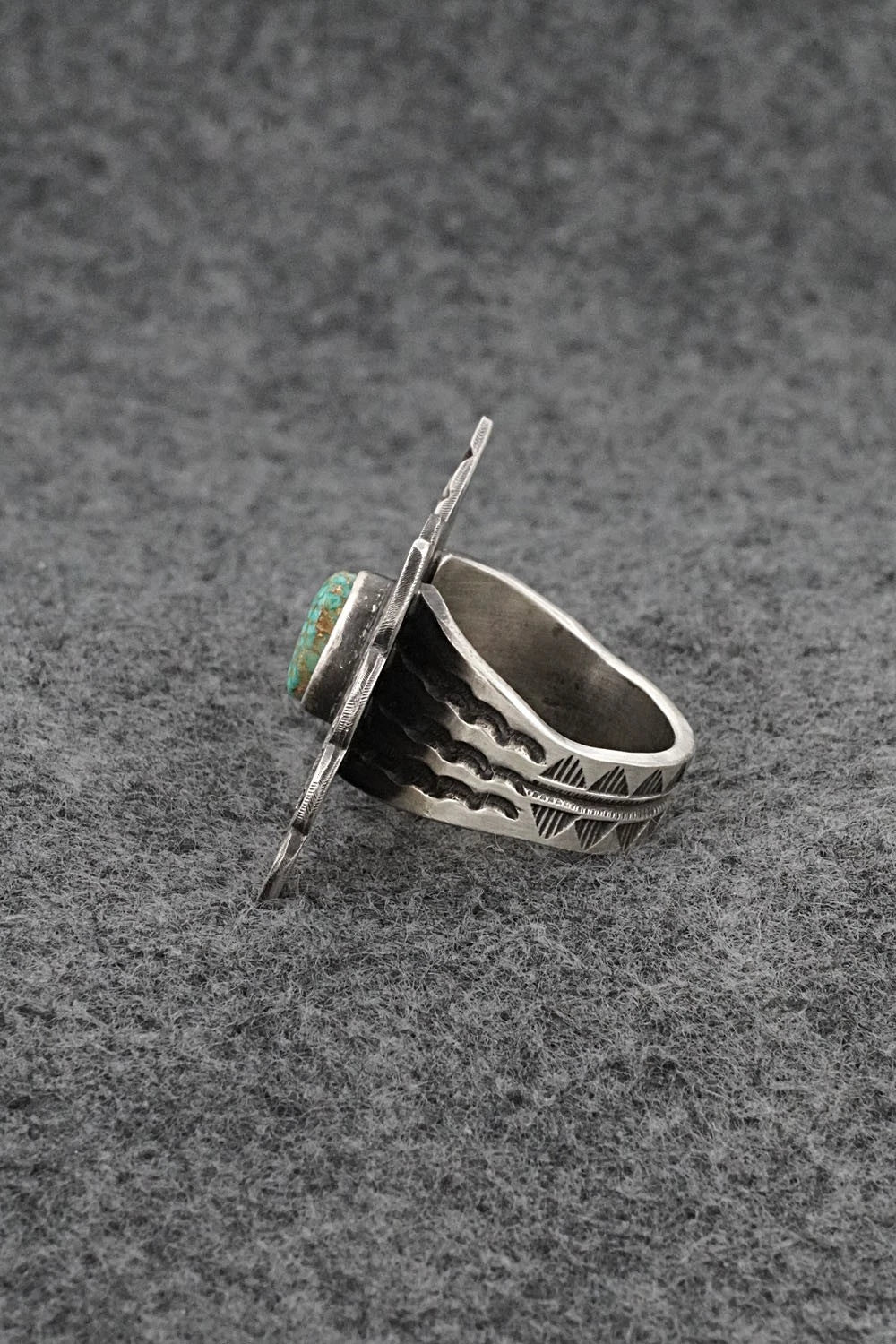 Turquoise & Sterling Silver Ring - Calvin Martinez - Size 8