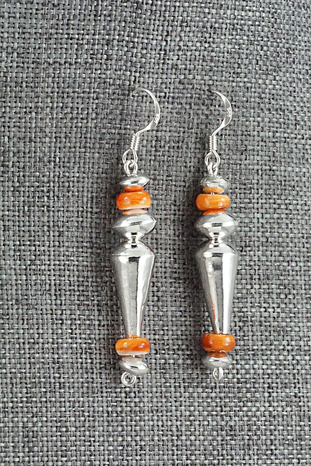 Spiny Oyster & Sterling Silver Navajo Pearl Earrings - Presley Haley