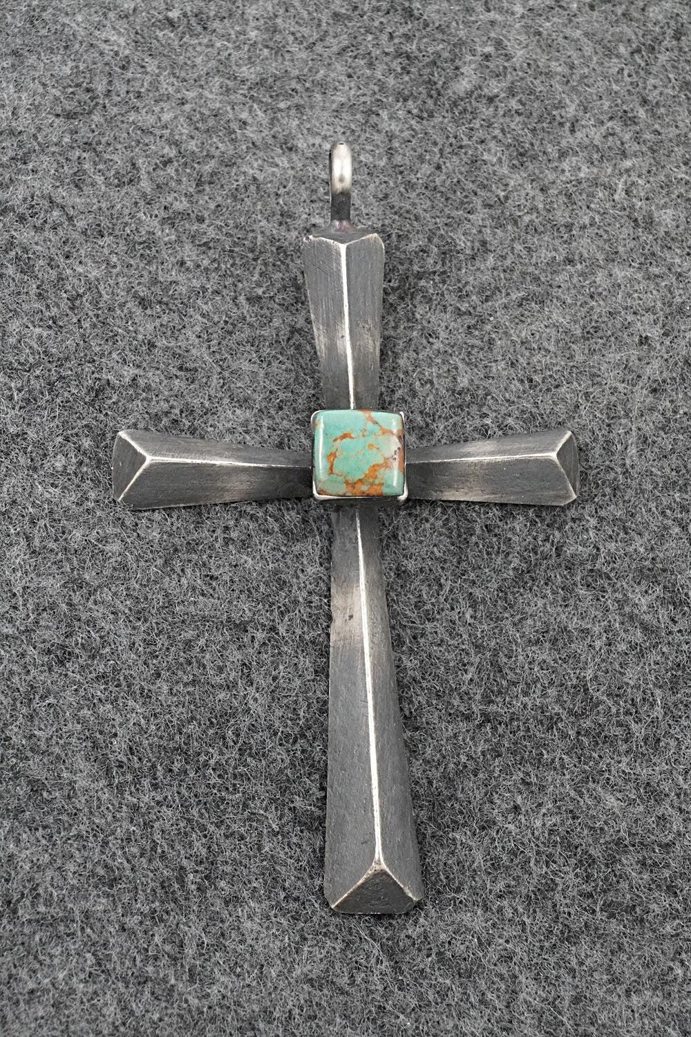 Turquoise & Sterling Silver Pendant - Raymond Betsoi