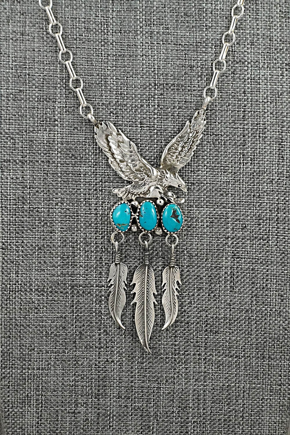 Turquoise & Sterling Silver Necklace - Henry Attakai