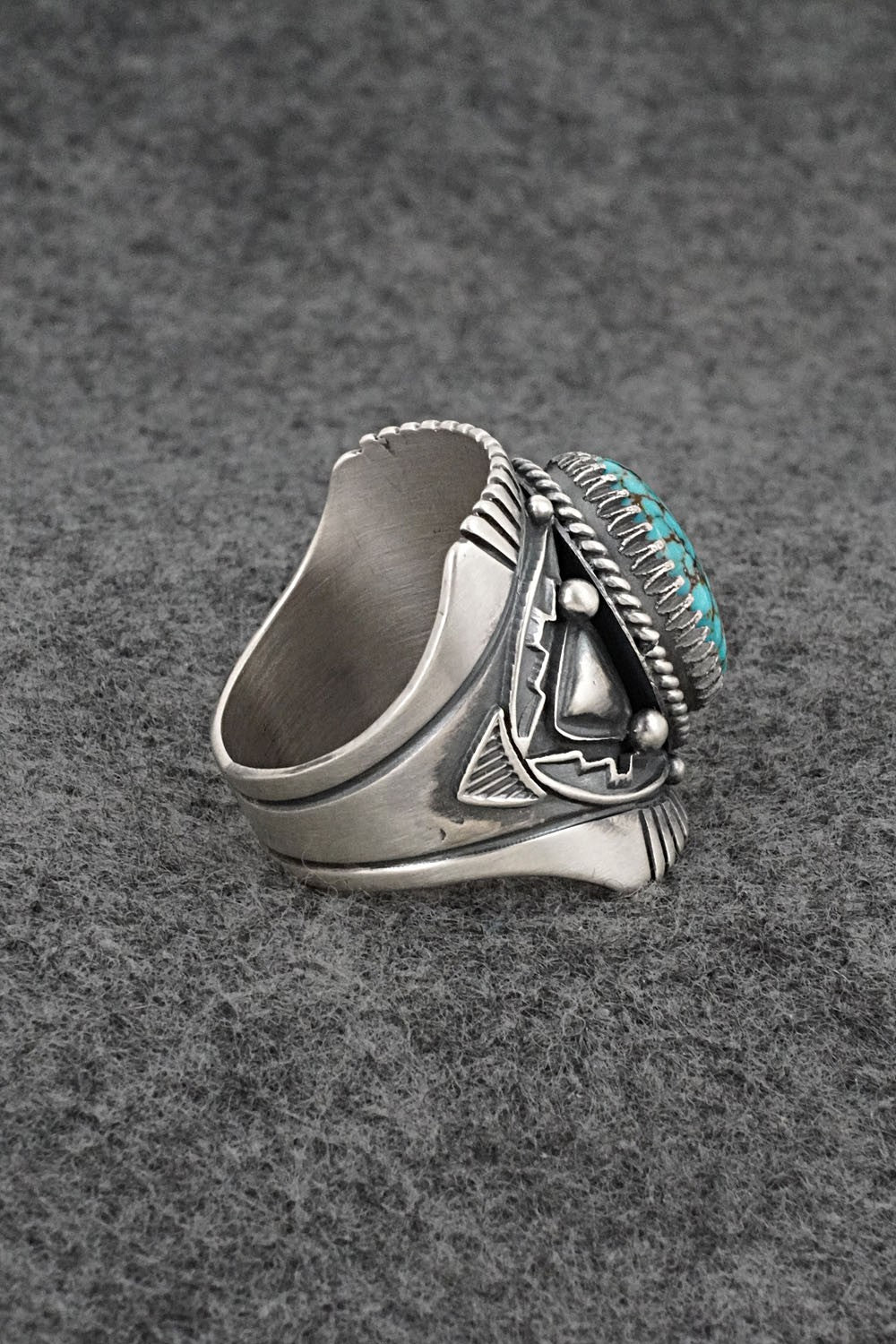 Turquoise & Sterling Silver Ring - Derrick Gordon - Size 11