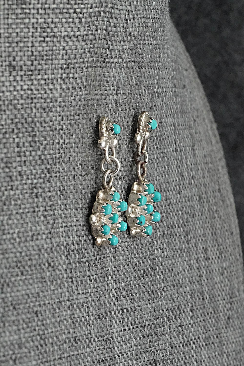 Turquoise & Sterling Silver Earrings - Michael Gchachu