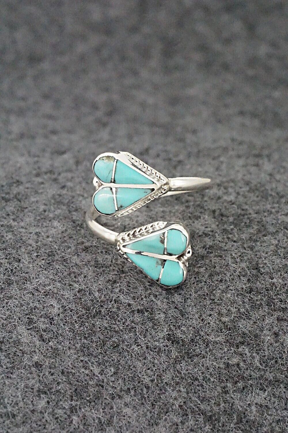 Turquoise & Sterling Silver Ring - Velda Nastacio - Size 9 Adj.