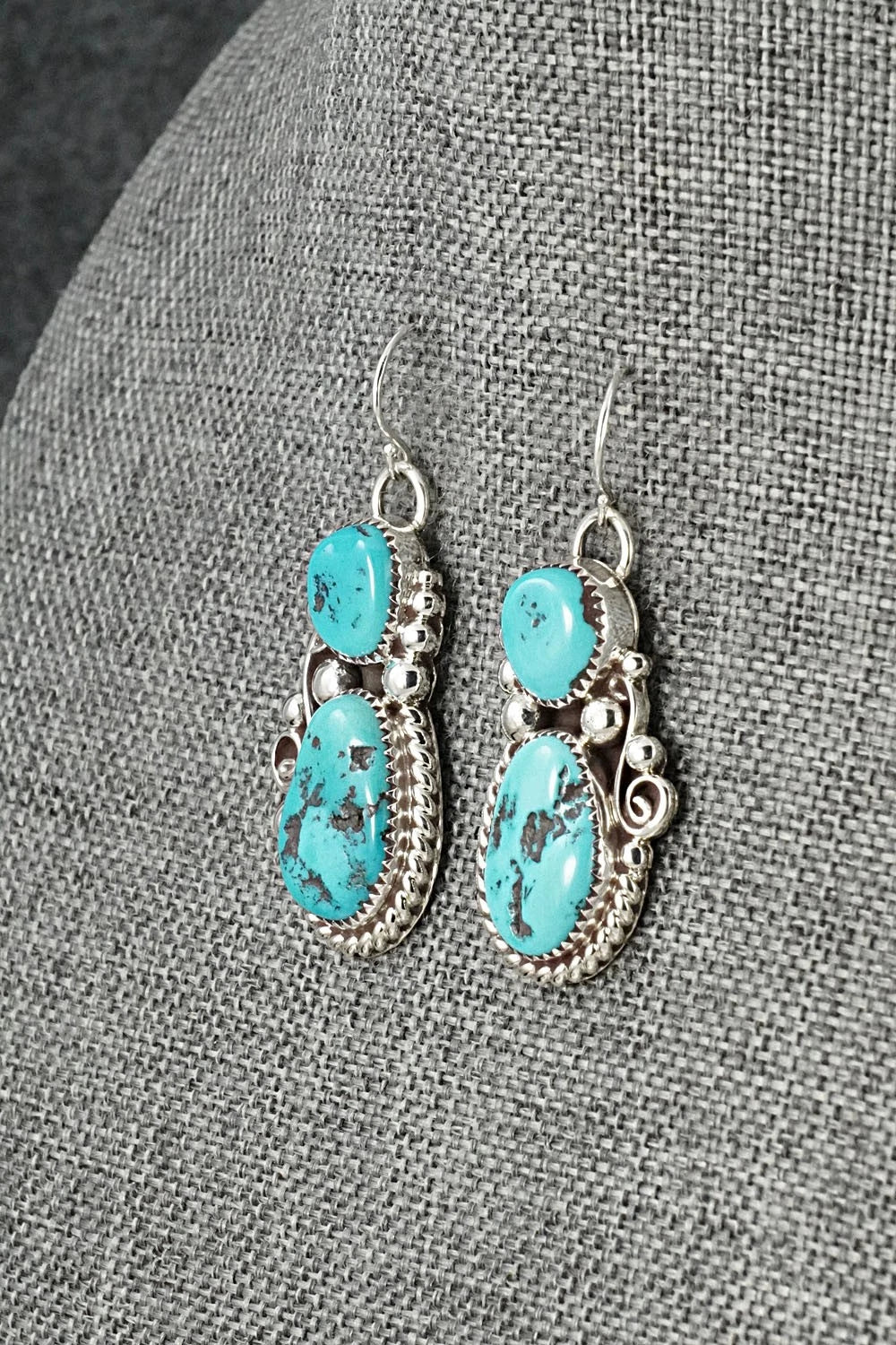 Turquoise & Sterling Silver Necklace and Earrings Set - Anthony Brown