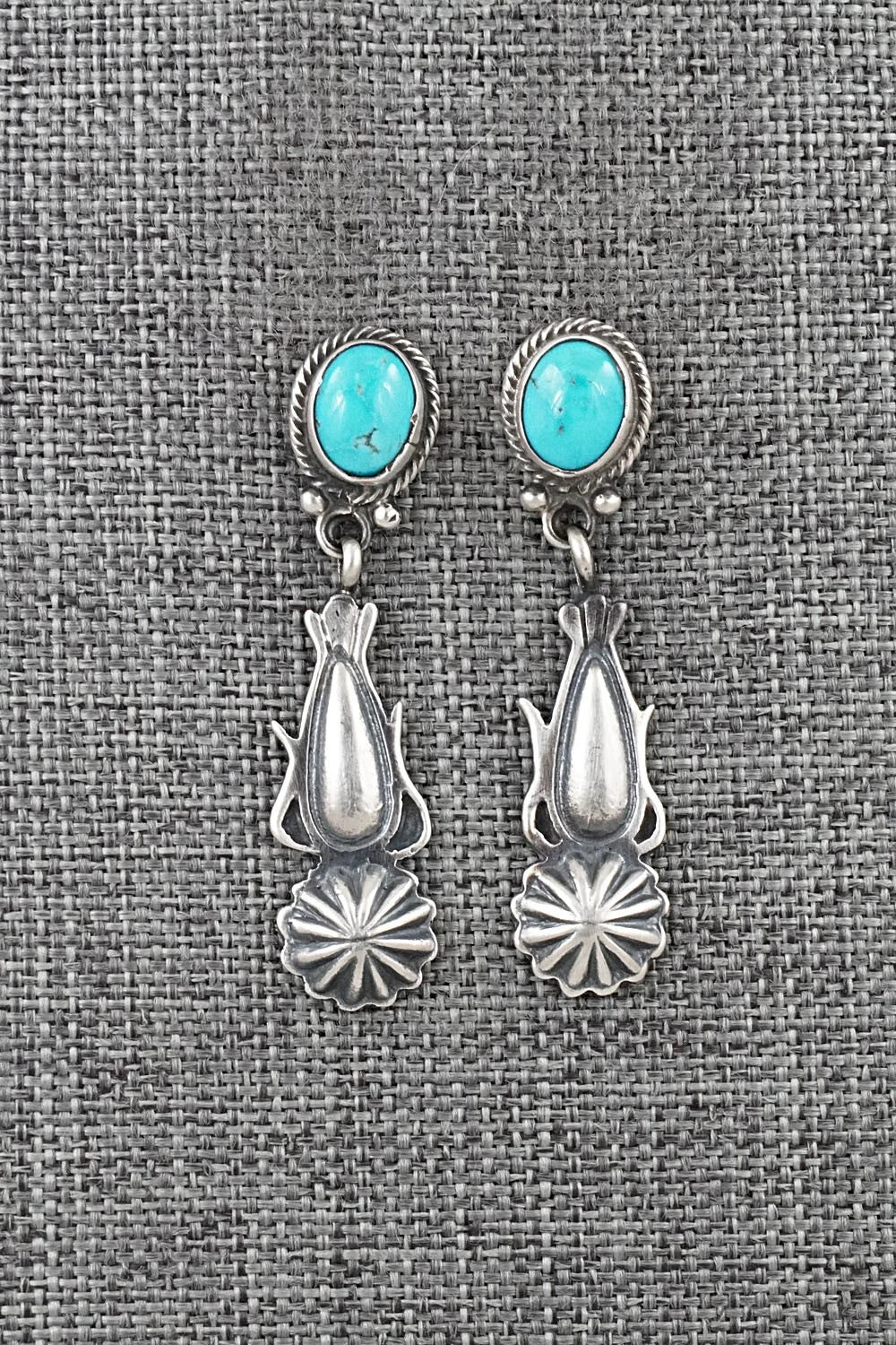 Turquoise & Sterling Silver Earrings - Verley Betone