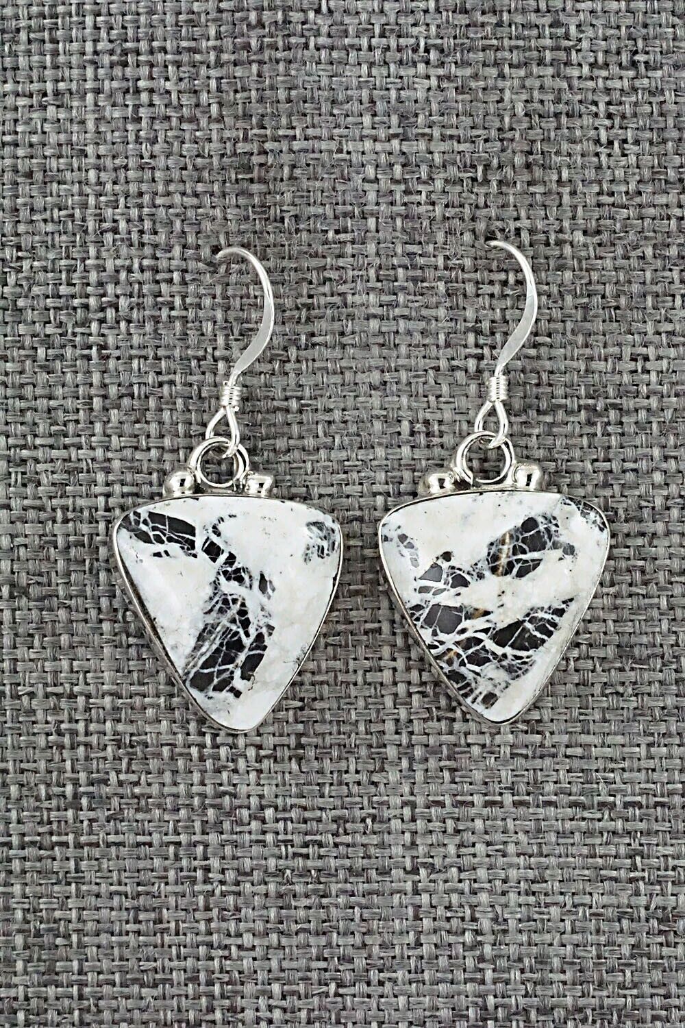 White Buffalo & Sterling Silver Earrings - David Lopez