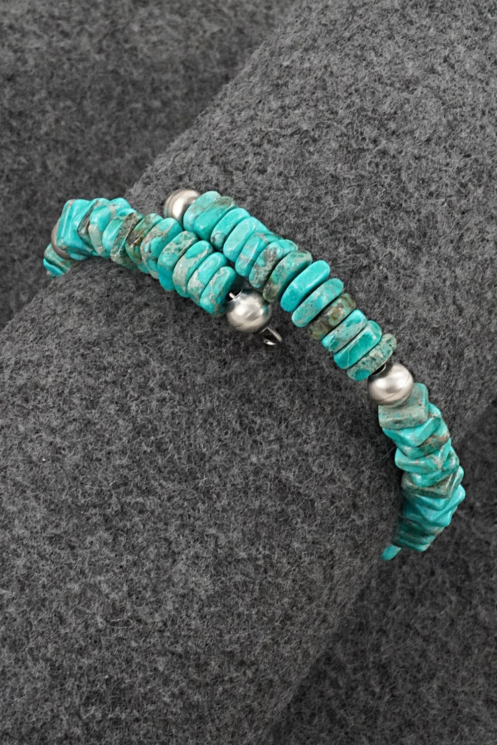 Turquoise & Sterling Silver Bracelet - Doreen Jake