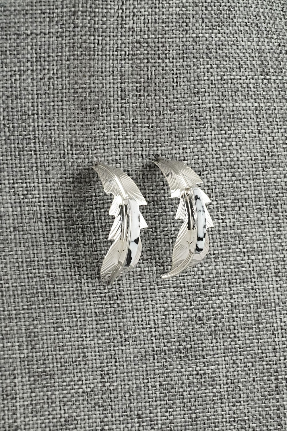 White Buffalo & Sterling Silver Earrings - Alan Barney