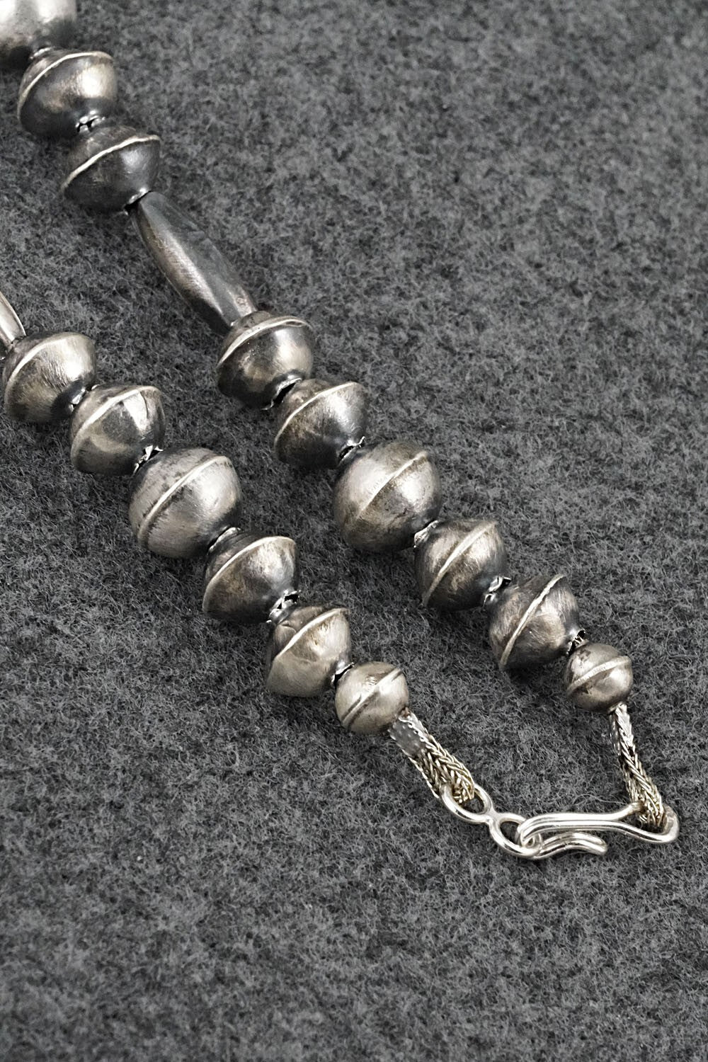 Sterling Silver Navajo Pearl Necklace 24" - Vintage