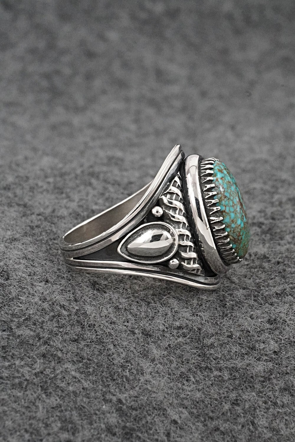Turquoise & Sterling Silver Ring - Derrick Gordon - Size 11