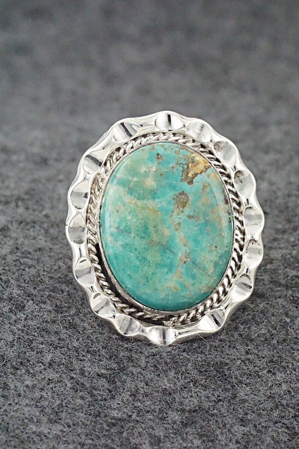 Turquoise & Sterling Silver Ring - Samuel Yellowhair - Size 9